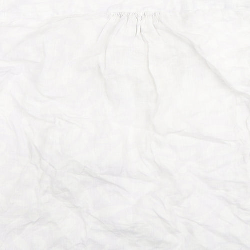 Marks and Spencer Womens White Linen Basic Blouse Size 16 Henley