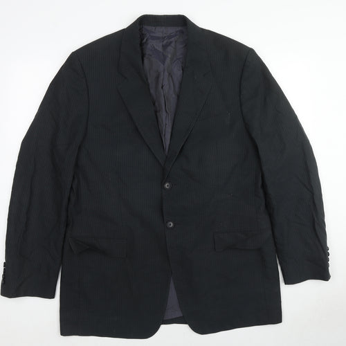 Sand Mens Black Striped Cotton Jacket Suit Jacket Size 44 Regular