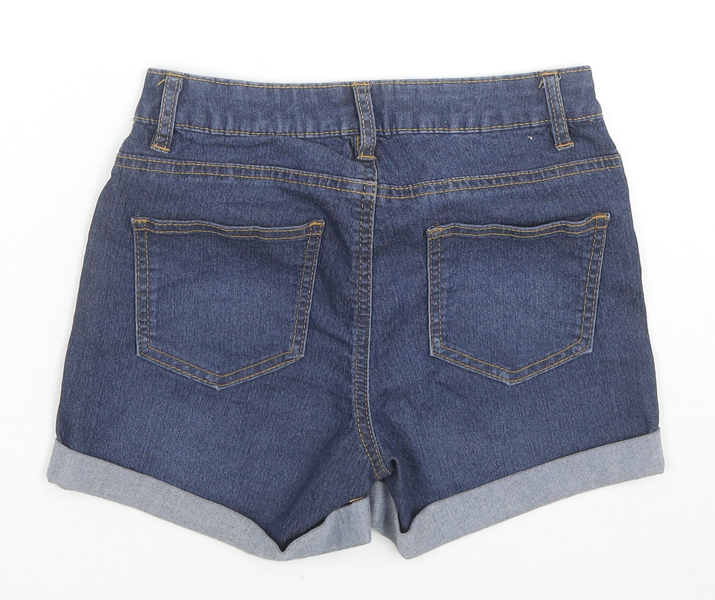 Denim & Co. Womens Blue Cotton Hot Pants Shorts Size 6 L3 in Regular Zip