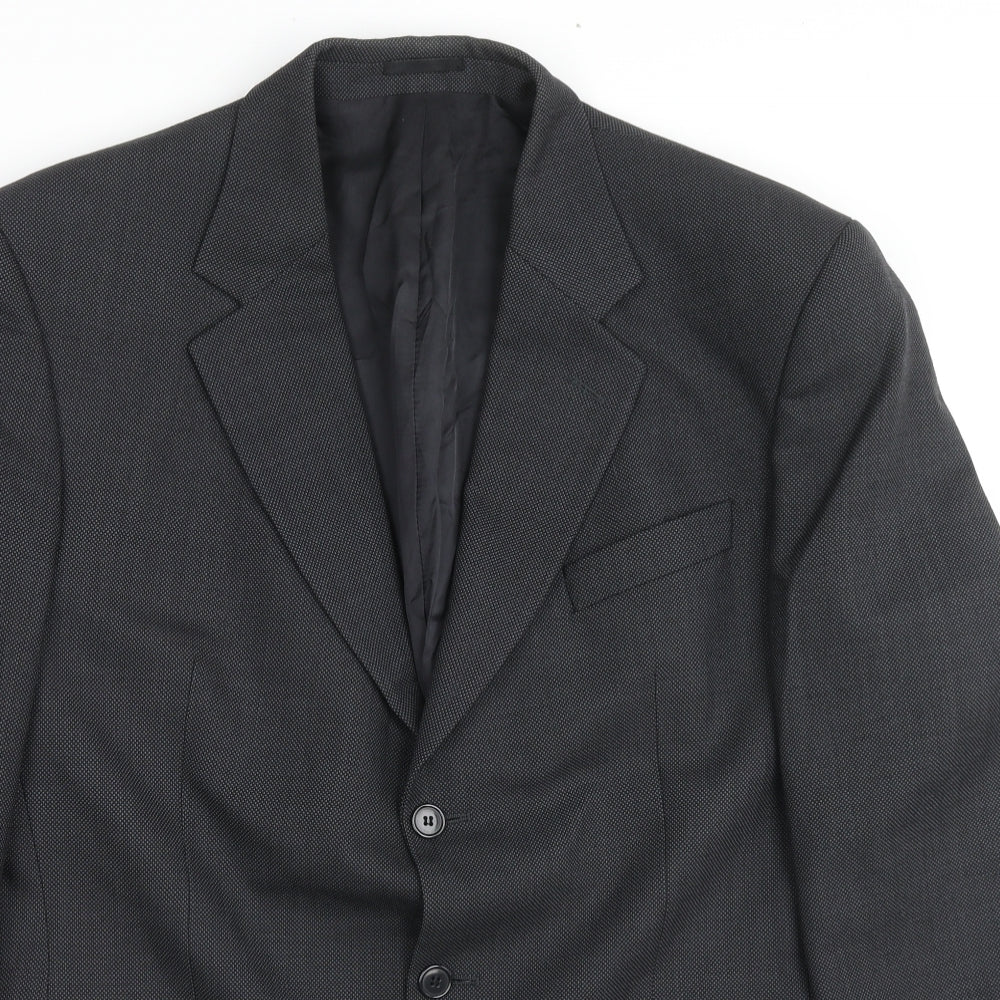 Nicholas Rowe Mens Black Wool Jacket Suit Jacket Size 42 Regular