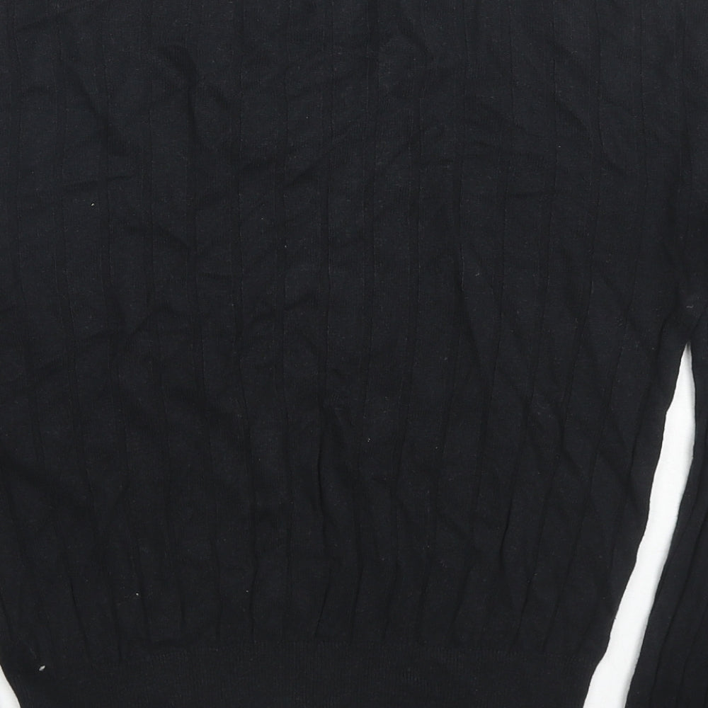 Marks and Spencer Womens Black V-Neck Viscose Pullover Jumper Size M