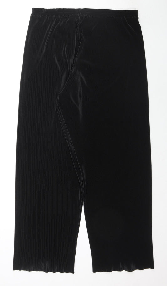 Berkertex Womens Black Polyester Trousers Size 18 L28 in Regular - Plisse