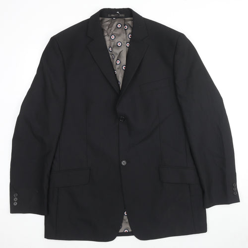 Ben Sherman Mens Black Wool Jacket Suit Jacket Size 42 Regular