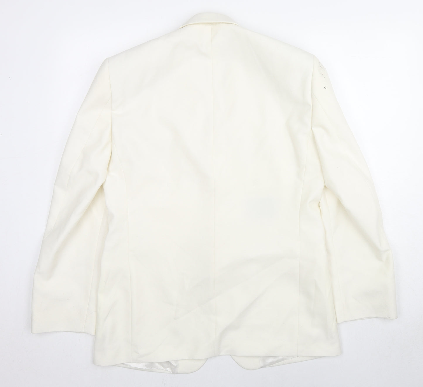 Moss Bros Mens White Polyester Tuxedo Suit Jacket Size 40 Regular