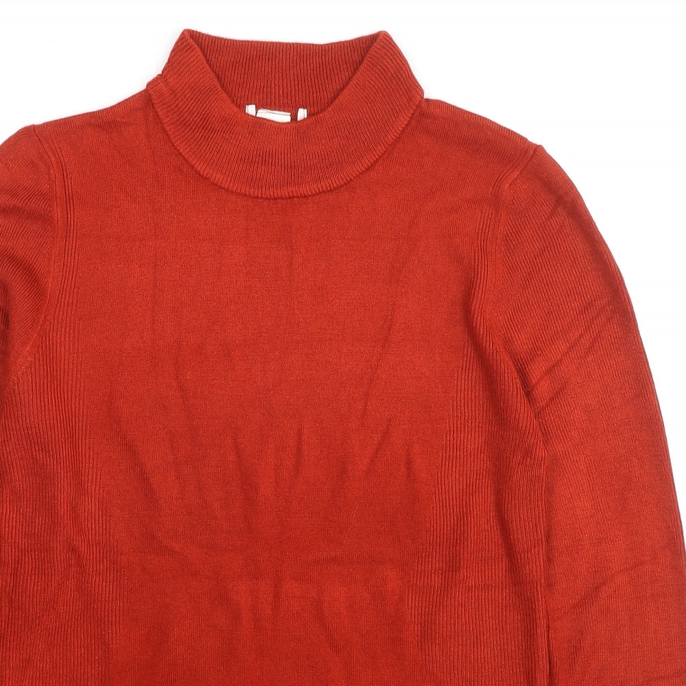 H&M Womens Red Mock Neck Acrylic Pullover Jumper Size XL