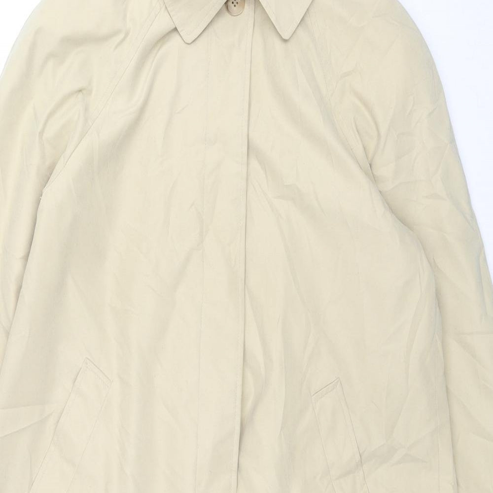 St Michael Womens Beige Overcoat Coat Size 12 Button