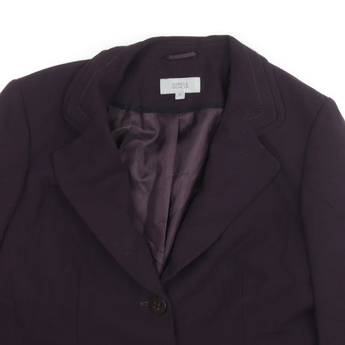 Marks and Spencer Womens Purple Jacket Blazer Size 14 Button