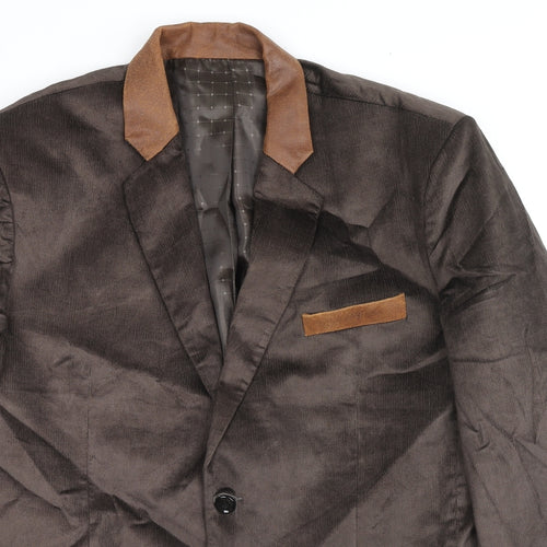 Arjay Mens Brown Polyester Jacket Blazer Size 44 Regular