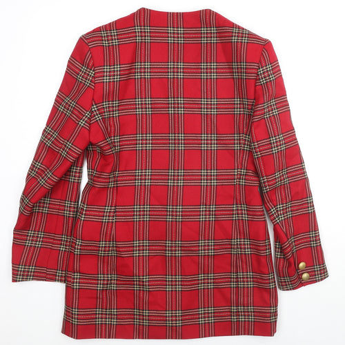 Alexon Womens Red Geometric Jacket Blazer Size 10 Button