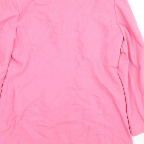 Affinity Womens Pink Jacket Blazer Size 14 Button