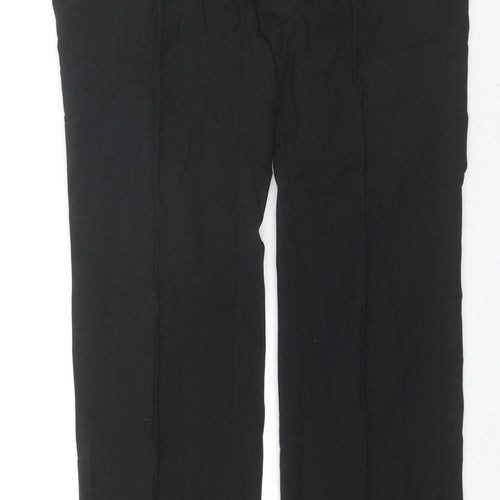 NEXT Mens Black Polyester Trousers Size 30 in L33 in Regular Zip