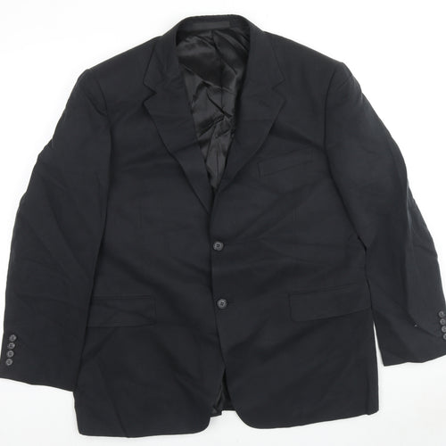 Marks and Spencer Mens Black Linen Jacket Suit Jacket Size 44 Regular