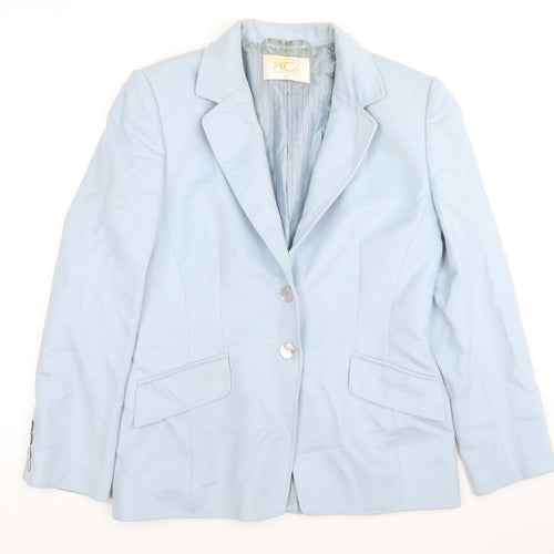 Country Casuals Womens Blue Jacket Blazer Size 12 Button