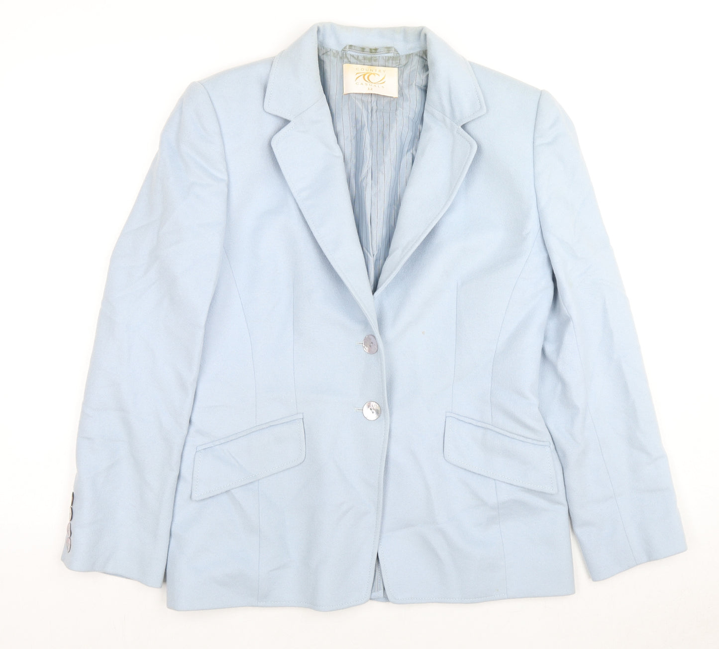 Country Casuals Womens Blue Jacket Blazer Size 12 Button