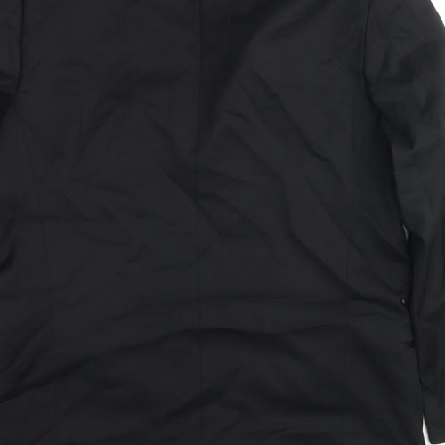 HUGO BOSS Mens Black Wool Tuxedo Suit Jacket Size 46 Regular