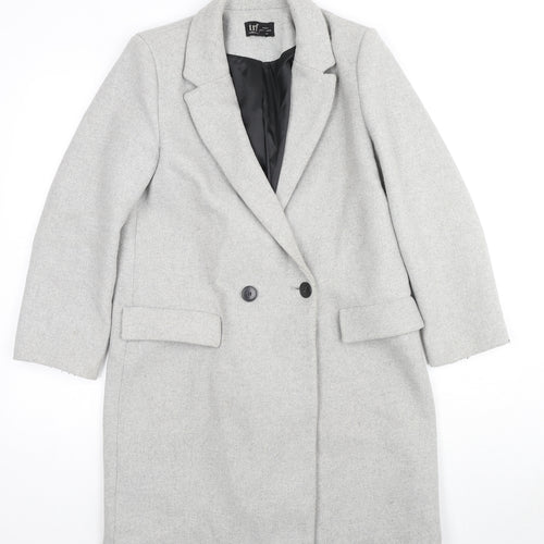 Zara Womens Grey Overcoat Coat Size M Button