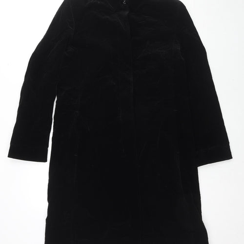 Marks and Spencer Womens Black Overcoat Coat Size 10 Button