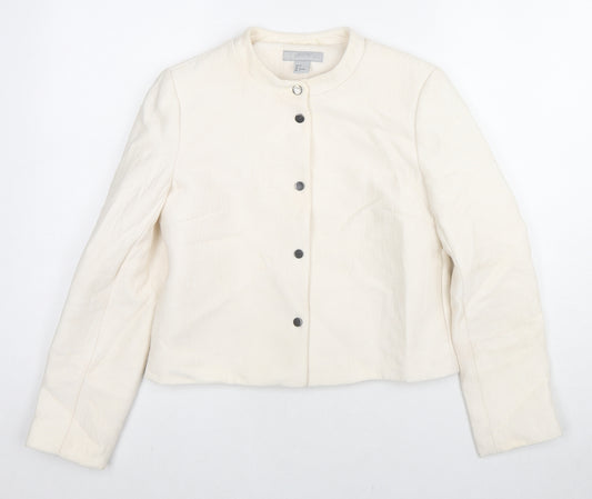 H&M Womens Ivory Jacket Size 8 Snap
