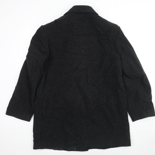 Astraka Womens Black Pea Coat Coat Size M Button