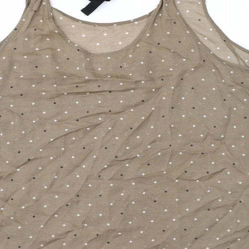 Part Two Womens Brown Polka Dot Polyester Camisole Tank Size 14 Scoop Neck