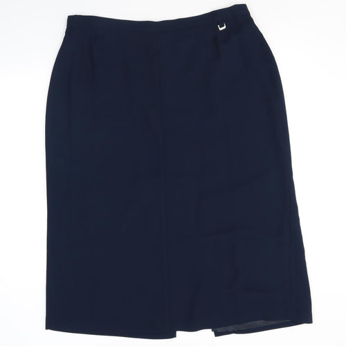 Roman Womens Blue Polyester Straight & Pencil Skirt Size 20 Zip