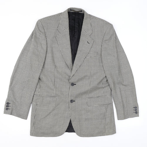 Marks and Spencer Mens Black Houndstooth Wool Jacket Suit Jacket Size 36 Regular