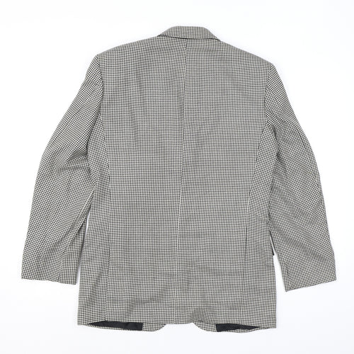 Marks and Spencer Mens Black Houndstooth Wool Jacket Suit Jacket Size 36 Regular