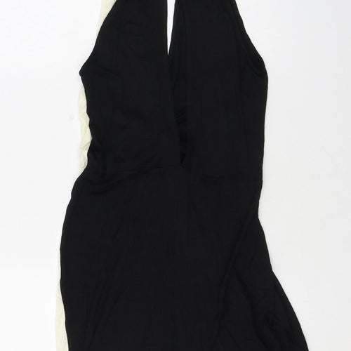 ASOS Womens Black Colourblock Polyester Basic Tank Size 8 Round Neck