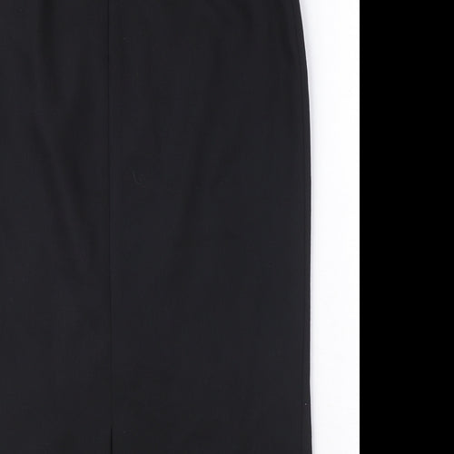 Marks and Spencer Womens Black Polyester A-Line Skirt Size 14 Zip