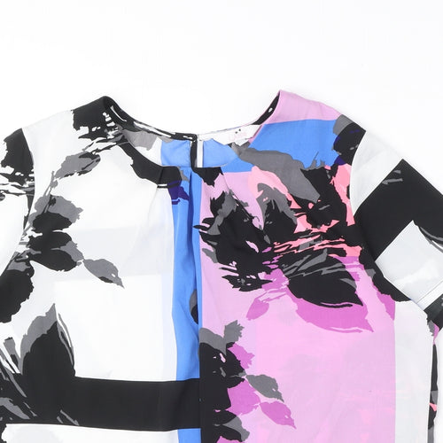 Julipa Womens Multicoloured Colourblock Polyester Basic Blouse Size 18 Round Neck - Floral