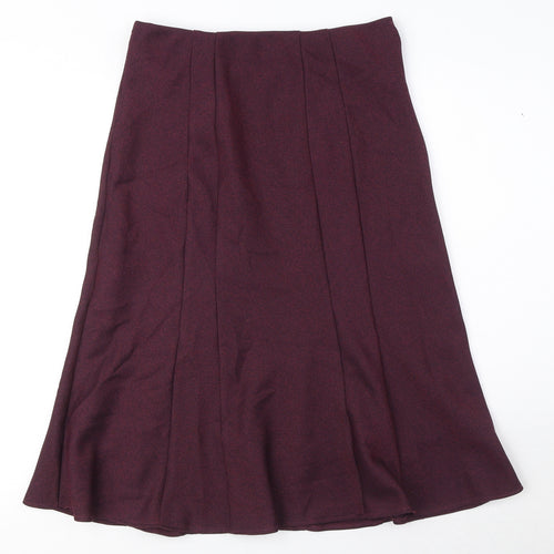 EWM Womens Purple Polyester A-Line Skirt Size 10