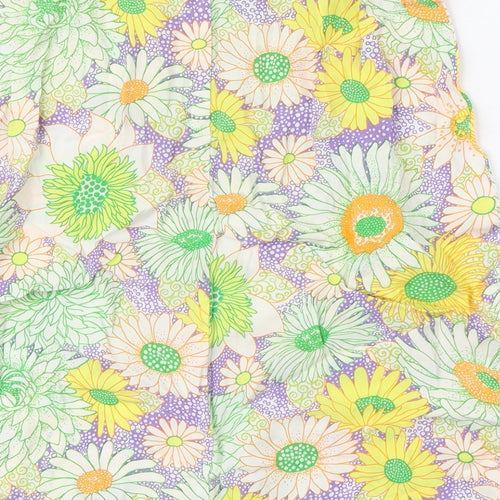 H&M Womens Multicoloured Floral Viscose A-Line Skirt Size 6 Zip