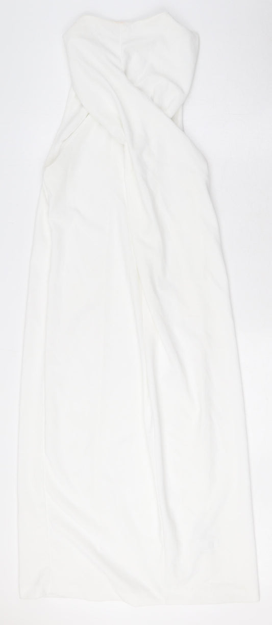 Zara Womens White Polyester Maxi Size S Off the Shoulder Pullover