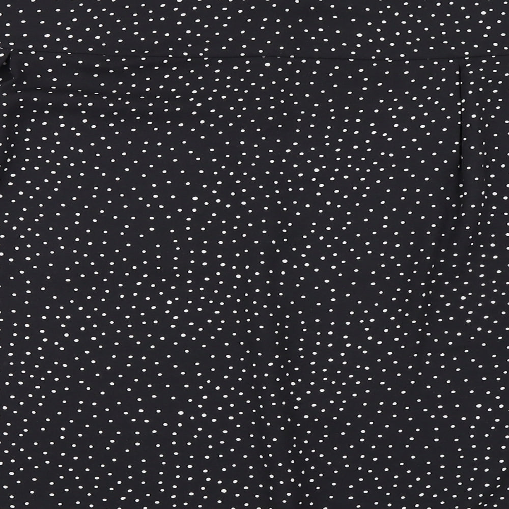 Marks and Spencer Womens Black Polka Dot Polyester Basic Button-Up Size 20 Collared