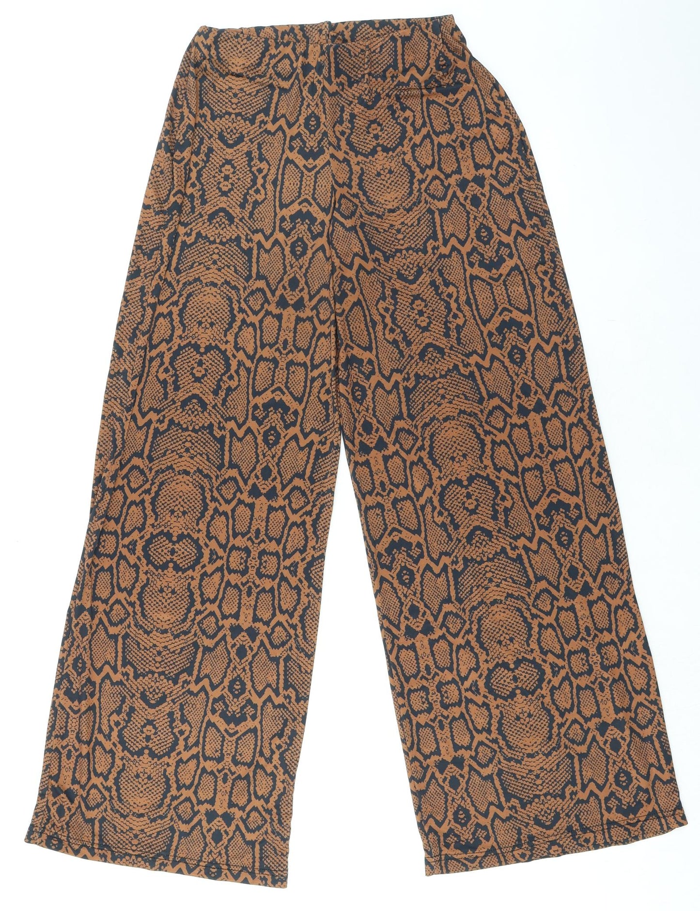 River Island Womens Brown Animal Print Polyester Trousers Size 8 L29 in Regular - Snake Print