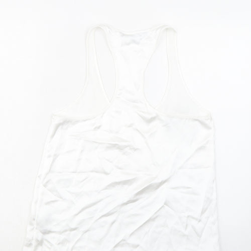 Zara Womens White Polyester Basic Tank Size M Scoop Neck