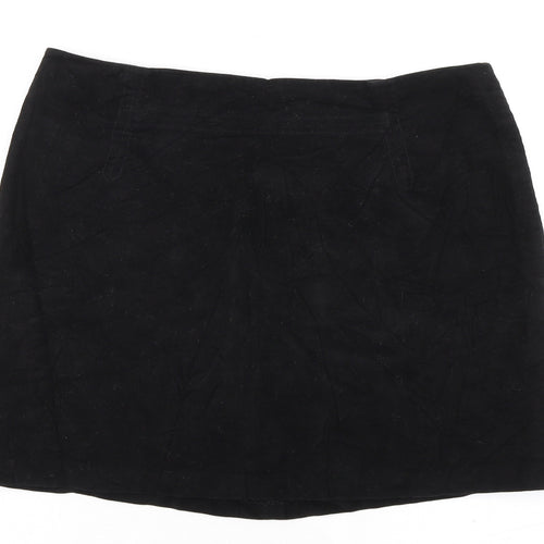 Ken Womens Black Polyester Mini Skirt Size 12 Zip