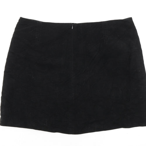 Ken Womens Black Polyester Mini Skirt Size 12 Zip