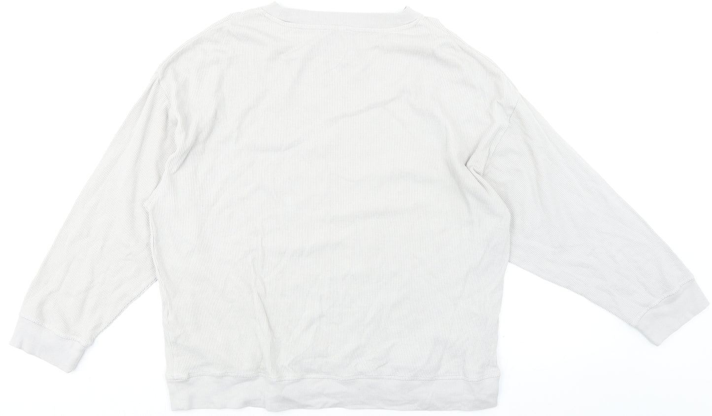 Zara Mens Grey Round Neck Cotton Pullover Jumper Size S Long Sleeve