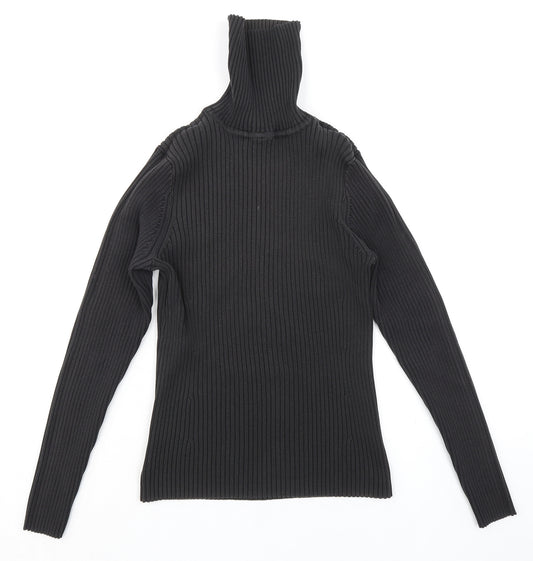Gap Womens Black Roll Neck Polyester Pullover Jumper Size L