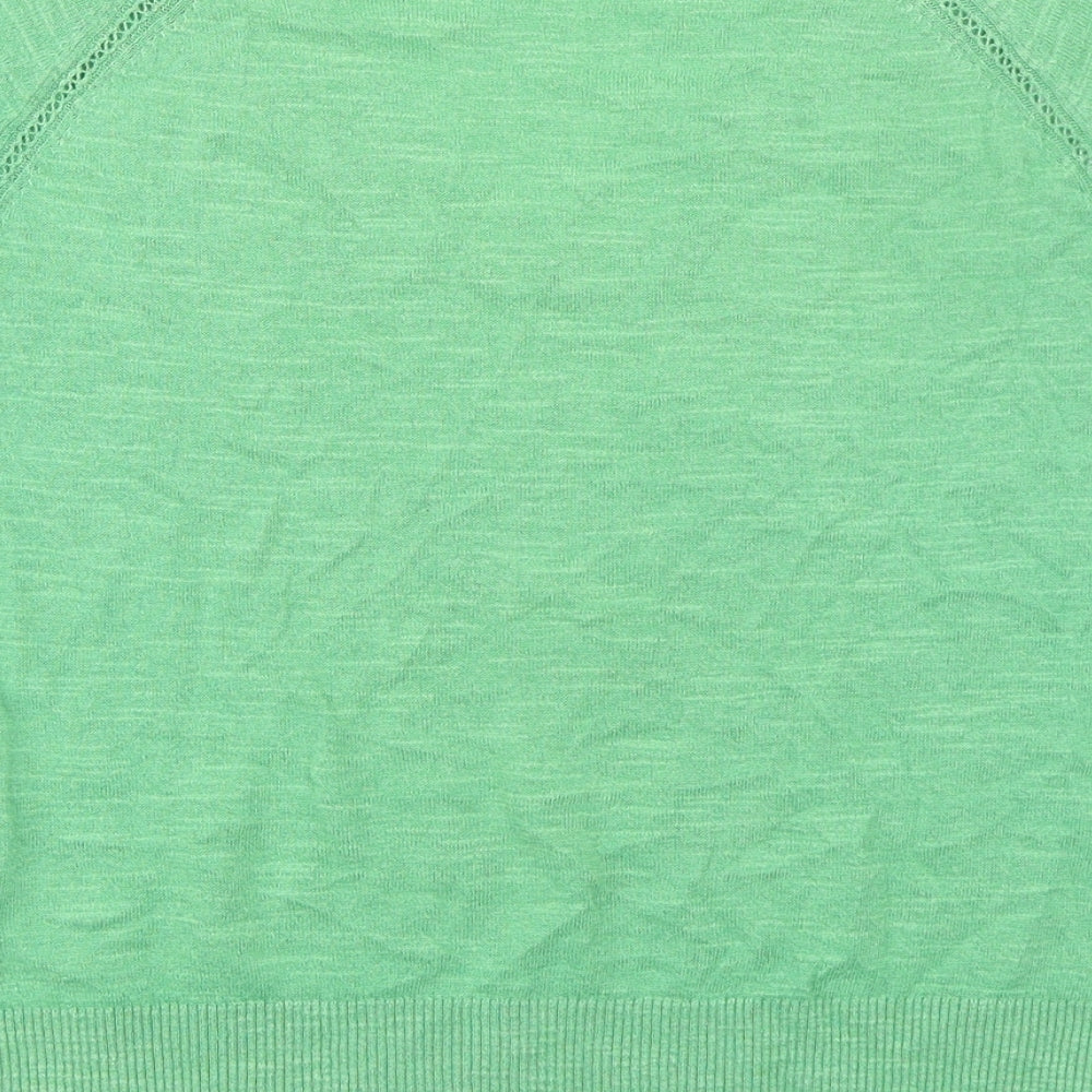 Jigsaw Womens Green Linen Basic T-Shirt Size XS V-Neck