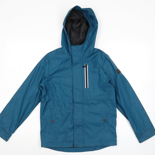 Michael Kors Womens Blue Windbreaker Jacket Size 10 Zip