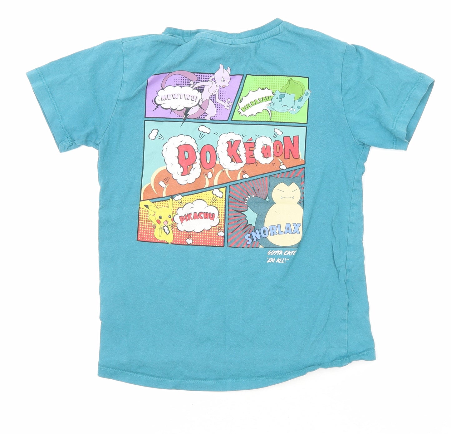 Pokemon Boys Blue Cotton Basic T-Shirt Size 6 Years Round Neck Pullover - Trainer
