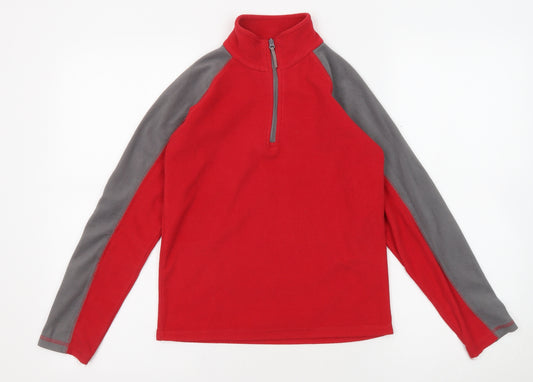 Mountain Warehouse Boys Red Polyester Pullover Sweatshirt Size 9-10 Years Zip