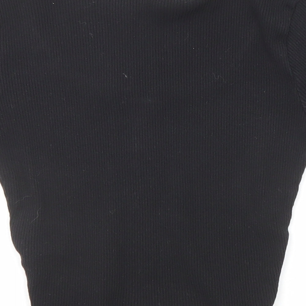 Divided by H&M Womens Black Cotton Basic T-Shirt Size XS Scoop Neck