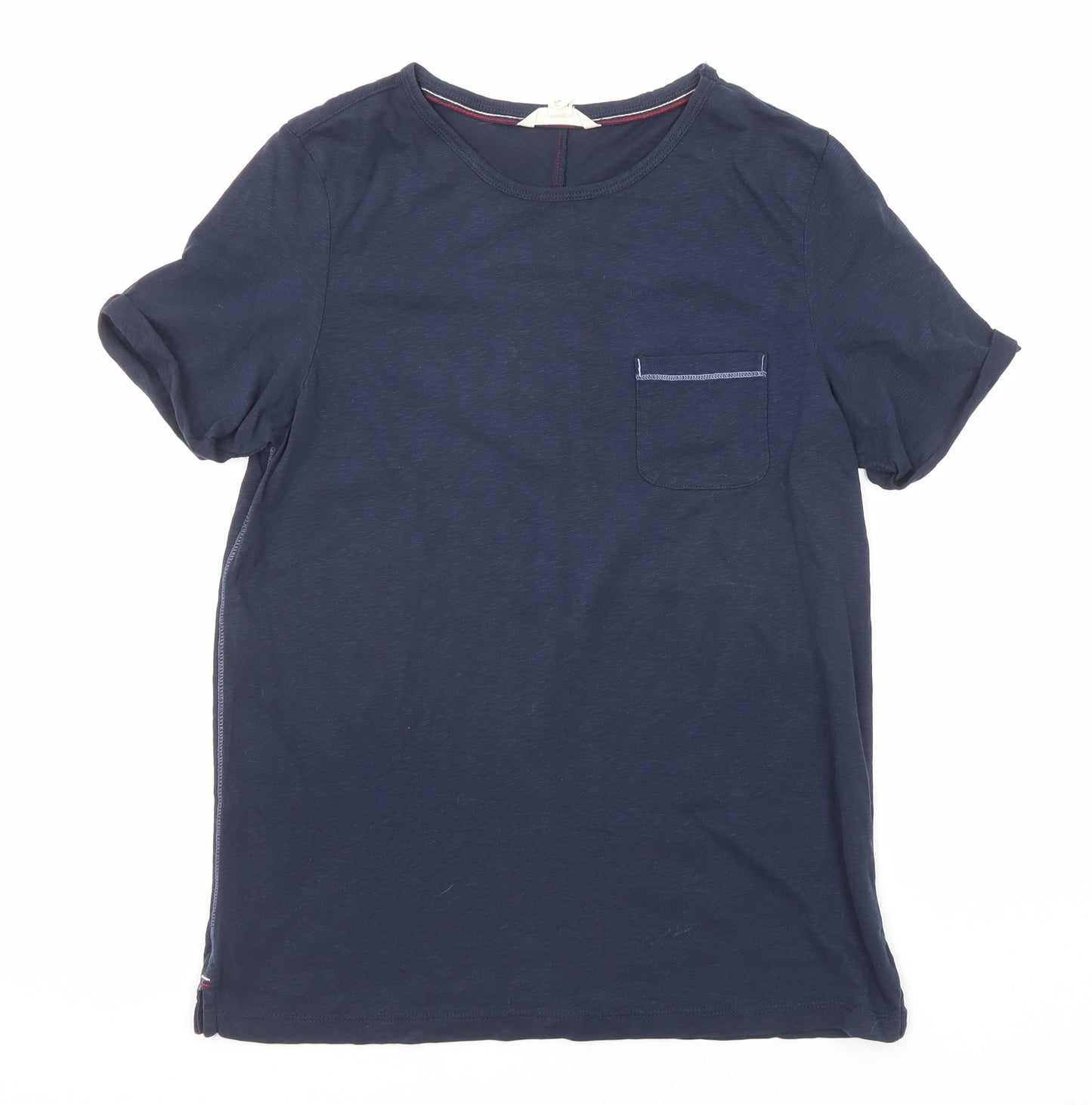 White Stuff Womens Blue Cotton Basic T-Shirt Size 8 Round Neck - Pocket