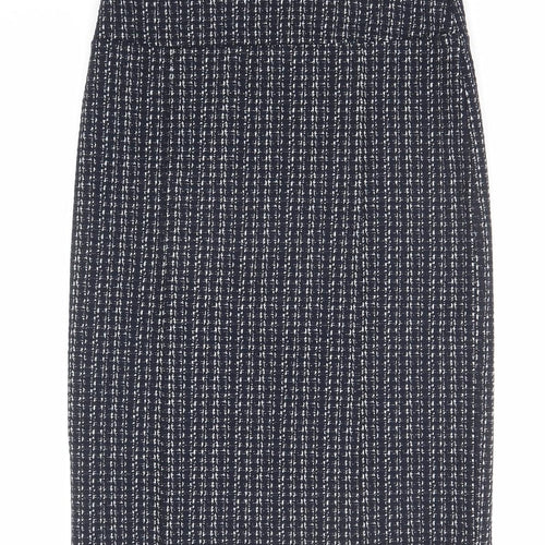 White Stuff Womens Blue Geometric Cotton A-Line Skirt Size 8