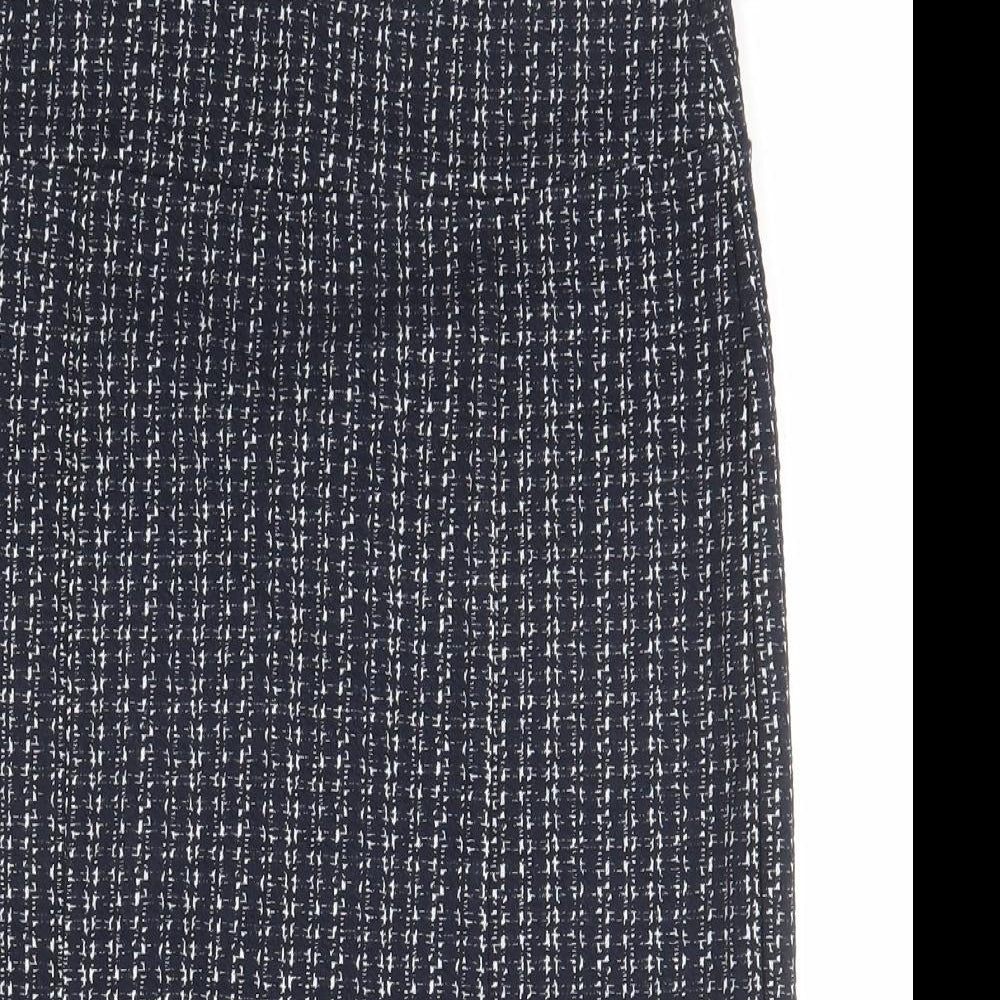 White Stuff Womens Blue Geometric Cotton A-Line Skirt Size 8