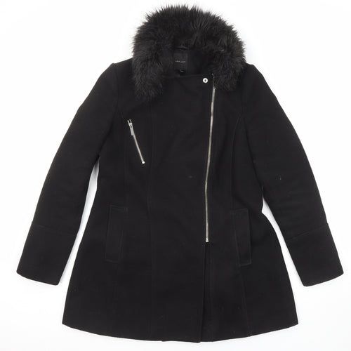 New Look Womens Black Jacket Coat Size 12 Zip