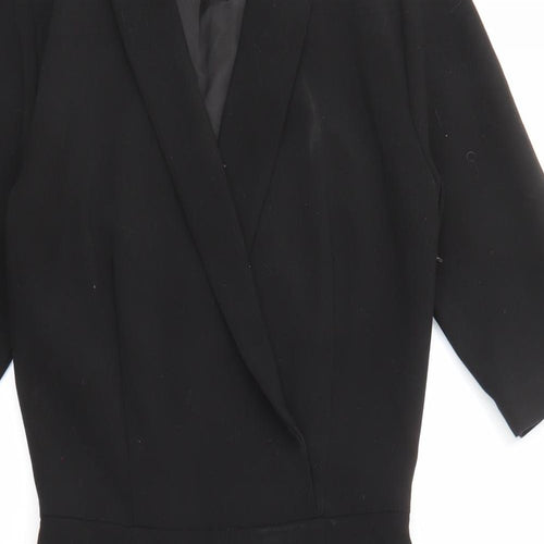 Ted Baker Womens Black Polyester Pencil Dress Size S V-Neck Zip